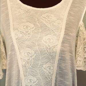Cold shoulder lace blouse